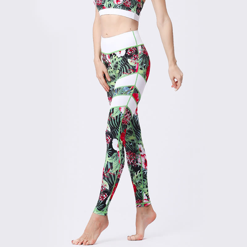 High-Waisted Botanical Print Mindful Movement Leggings