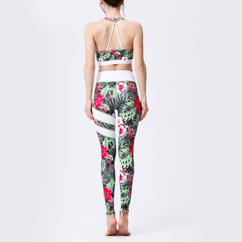 High-Waisted Botanical Print Mindful Movement Leggings