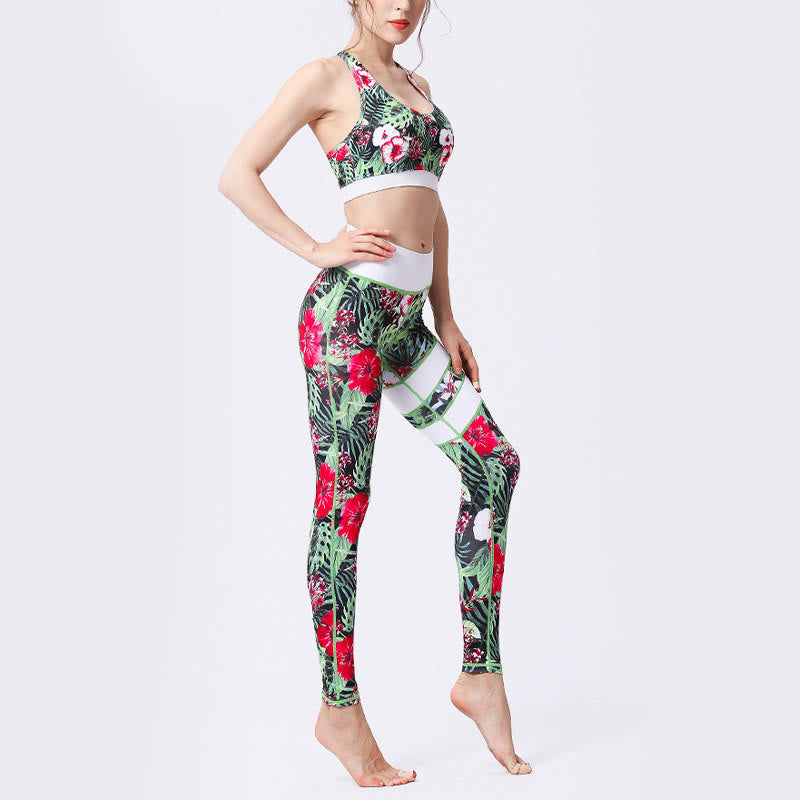 High-Waisted Botanical Print Mindful Movement Leggings