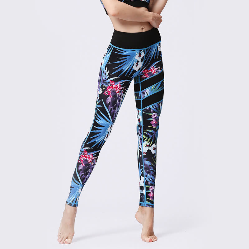 High-Waisted Botanical Print Mindful Movement Leggings