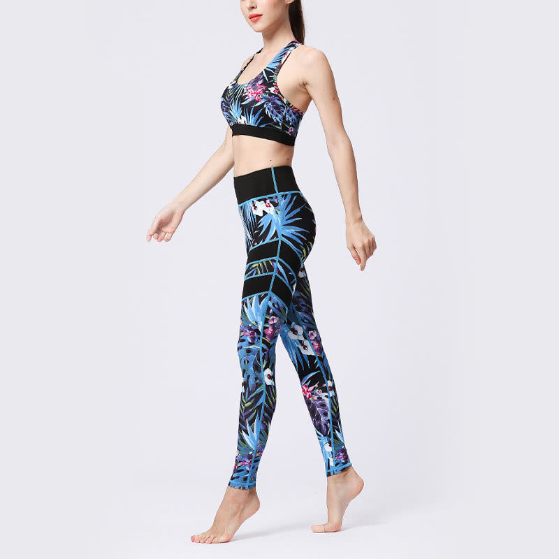 High-Waisted Botanical Print Mindful Movement Leggings