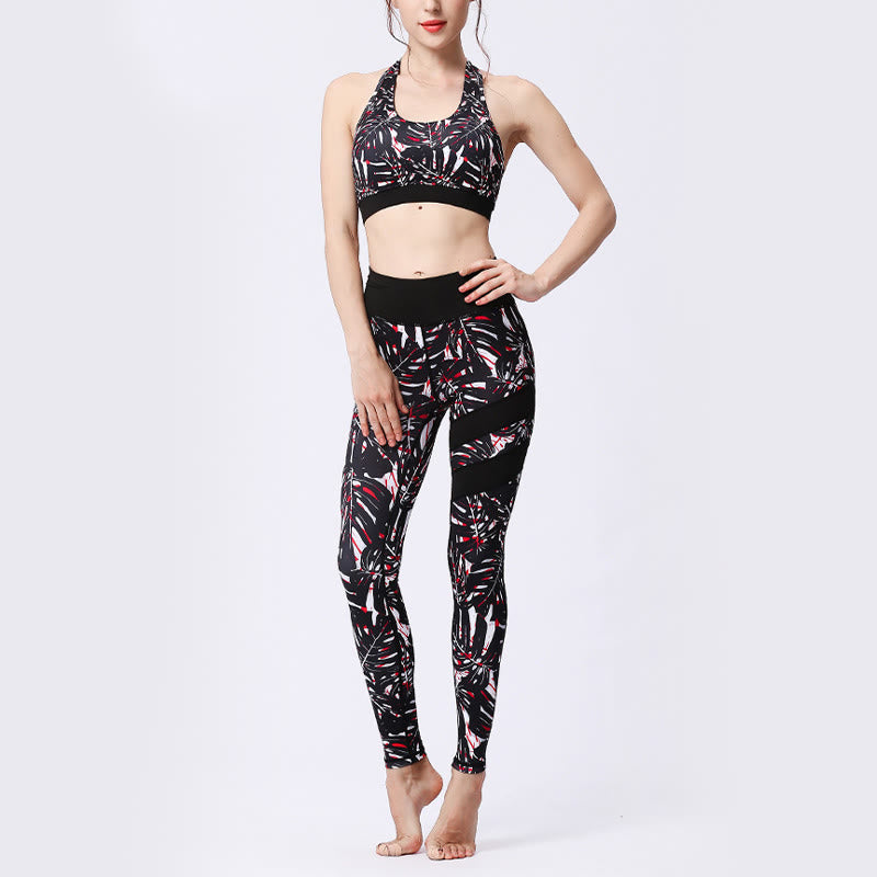 High-Waisted Botanical Print Mindful Movement Leggings