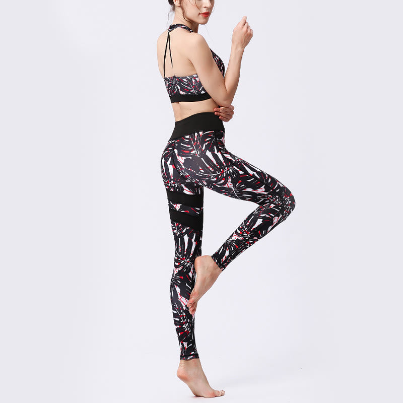 High-Waisted Botanical Print Mindful Movement Leggings