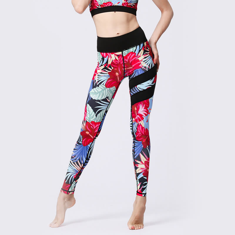 High-Waisted Botanical Print Mindful Movement Leggings