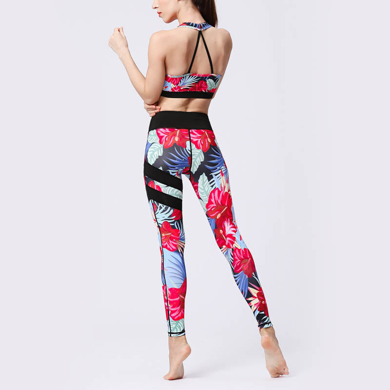 High-Waisted Botanical Print Mindful Movement Leggings