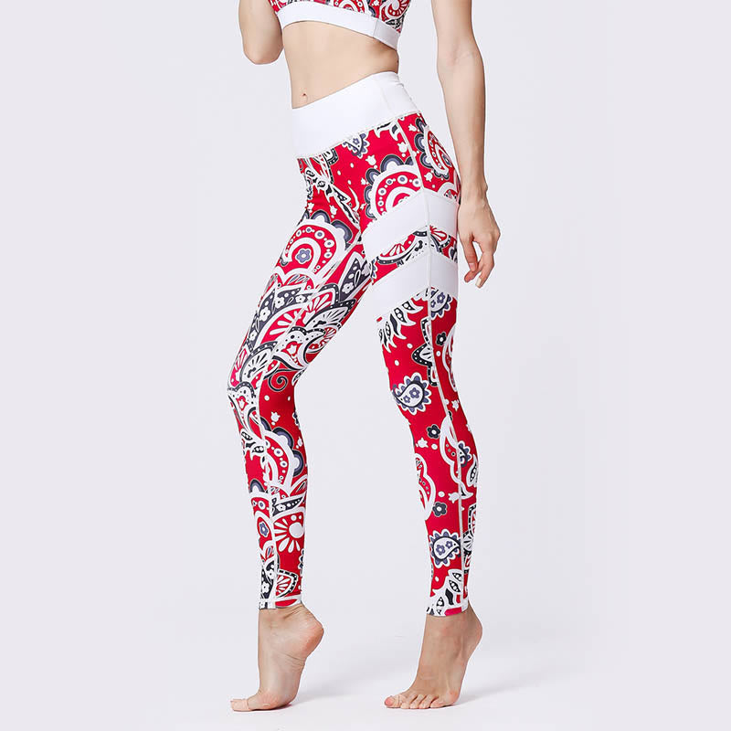 High-Waisted Botanical Print Mindful Movement Leggings