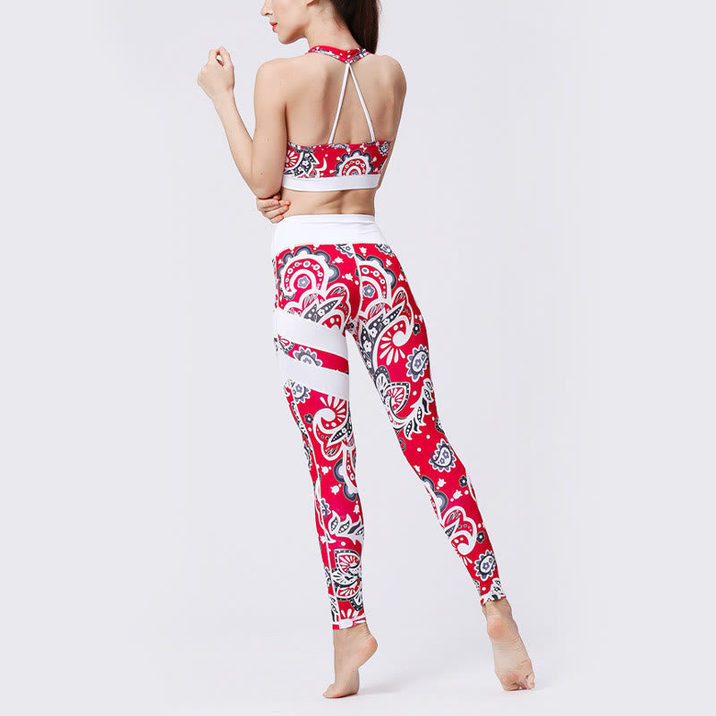 High-Waisted Botanical Print Mindful Movement Leggings