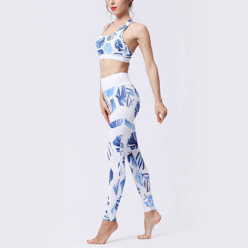 High-Waisted Botanical Print Mindful Movement Leggings