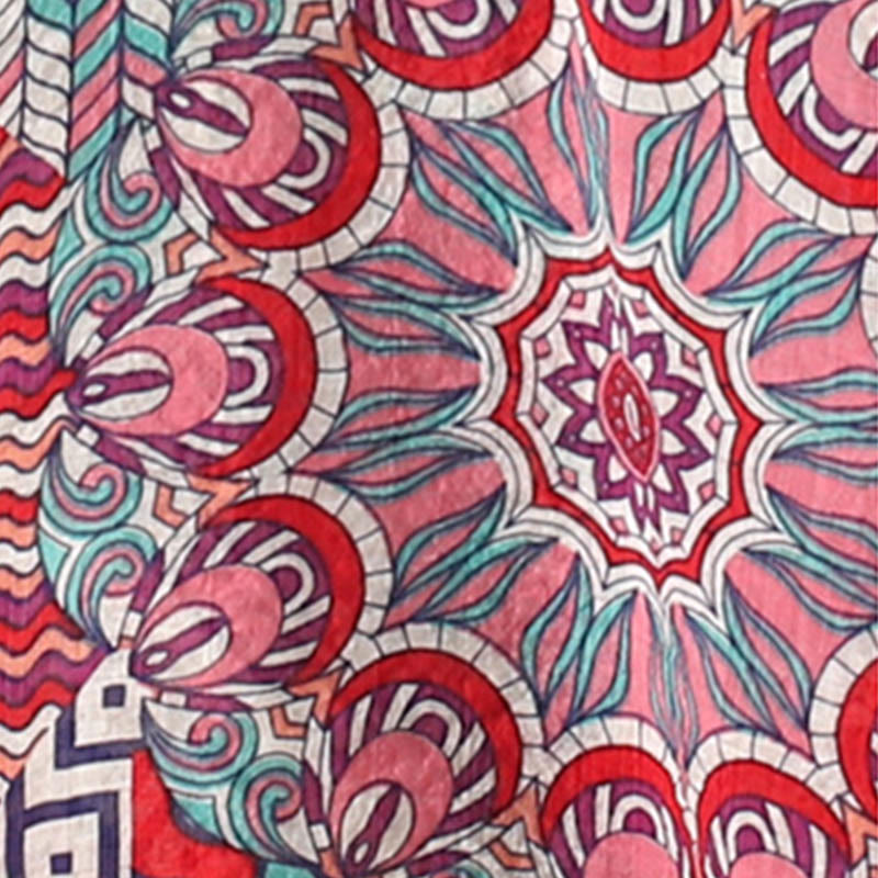 Women's Mandala Geometry Half Button Shirt