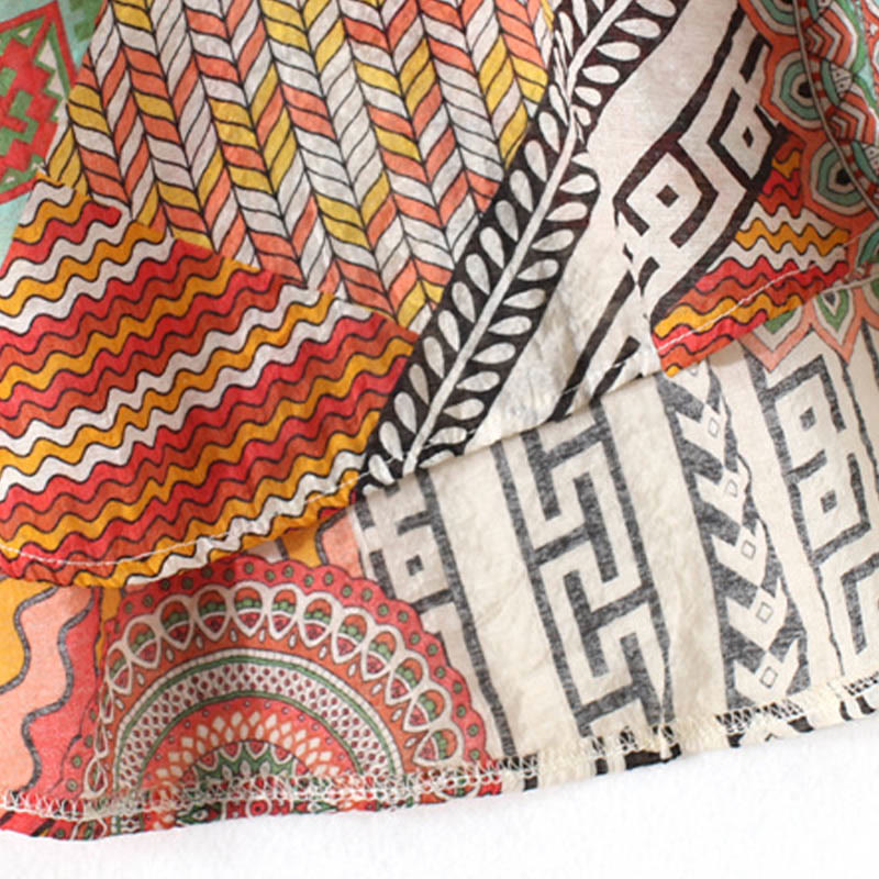 Women's Mandala Geometry Half Button Shirt