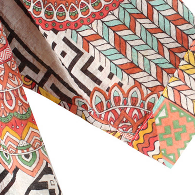 Women's Mandala Geometry Half Button Shirt