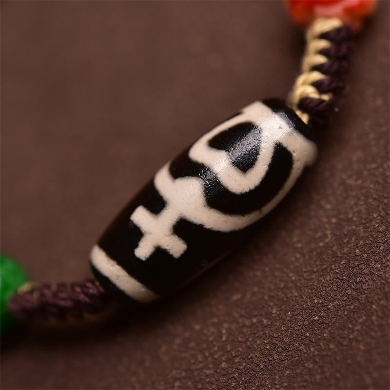 Handmade Tibetan Dzi Bead Wealth Braided Rope Bracelet