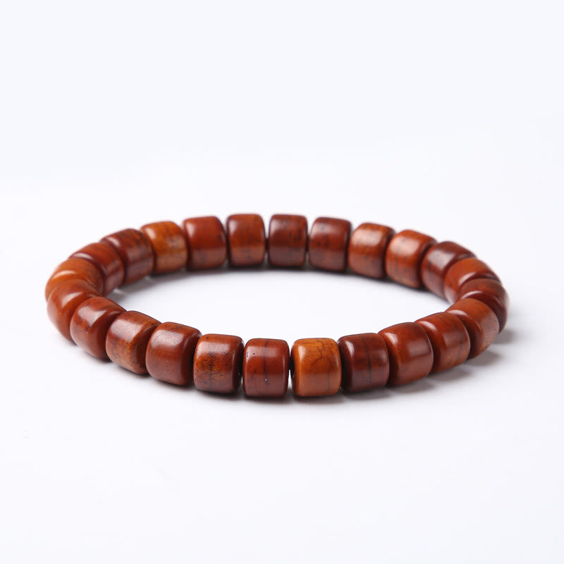 Tibetan Bone Bead Bracelet with Dzi, Tiger Eye, Jasper & Sacred Gemstone Accents