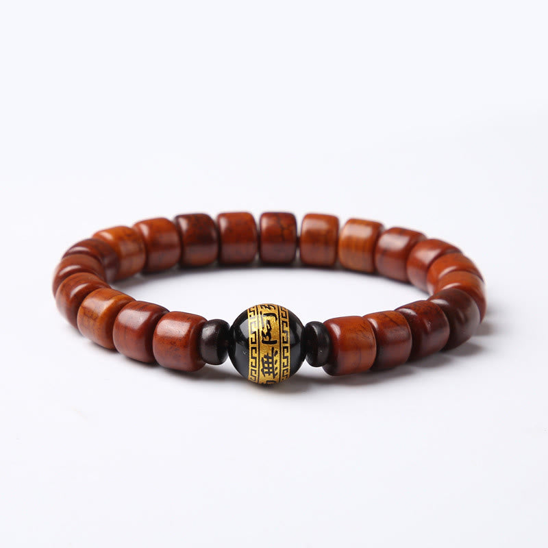 Tibetan Bone Bead Bracelet with Dzi, Tiger Eye, Jasper & Sacred Gemstone Accents
