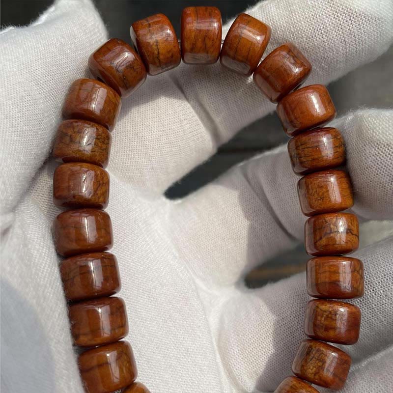 Tibetan Bone Bead Bracelet with Dzi, Tiger Eye, Jasper & Sacred Gemstone Accents