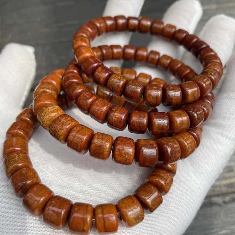Tibetan Bone Bead Bracelet with Dzi, Tiger Eye, Jasper & Sacred Gemstone Accents