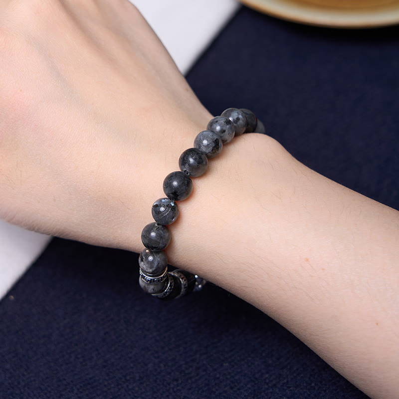 Black Glitter Goldstone Pixiu Symbol Bracelet - Energy Anchor