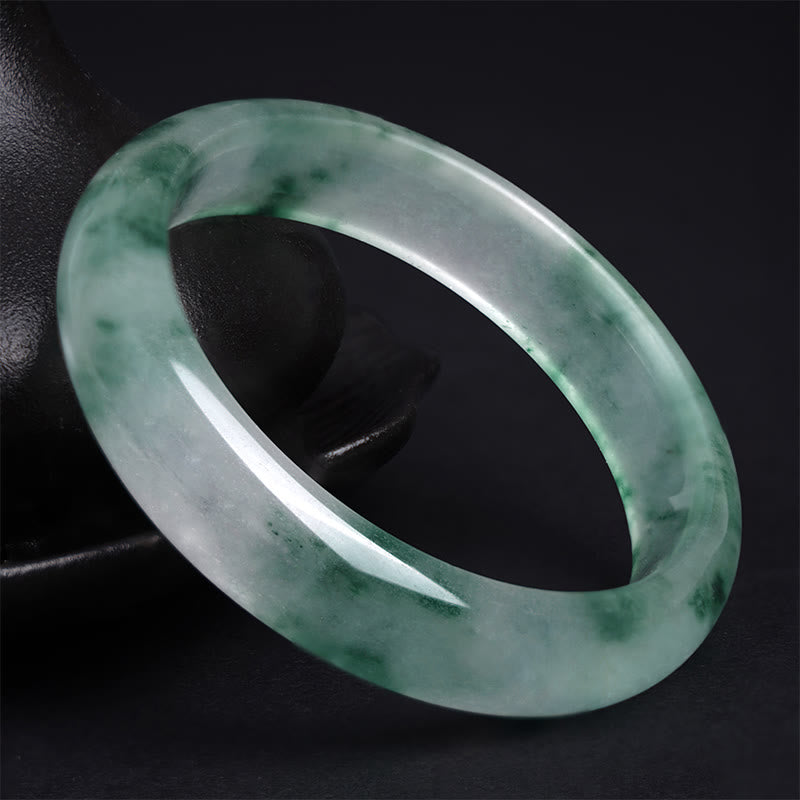 Natural Jade Floating Flower Luck Bracelet Bangle