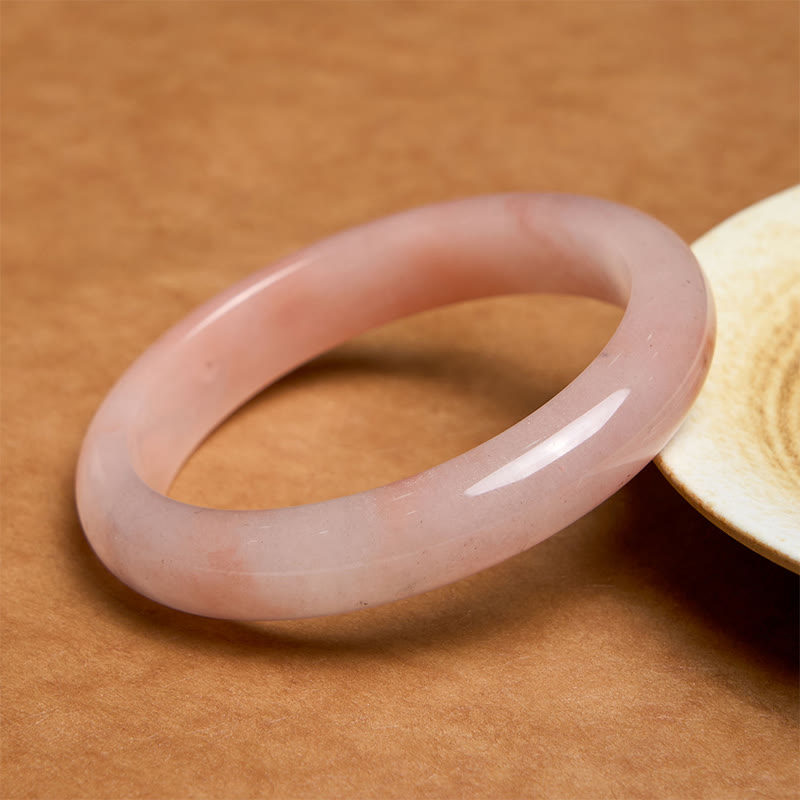 Pink Golden Silk Jade Wealth Luck Bracelet Bangle