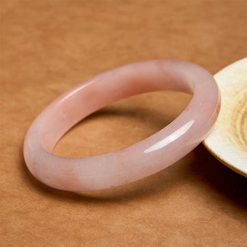Pink Golden Silk Jade Wealth Luck Bracelet Bangle