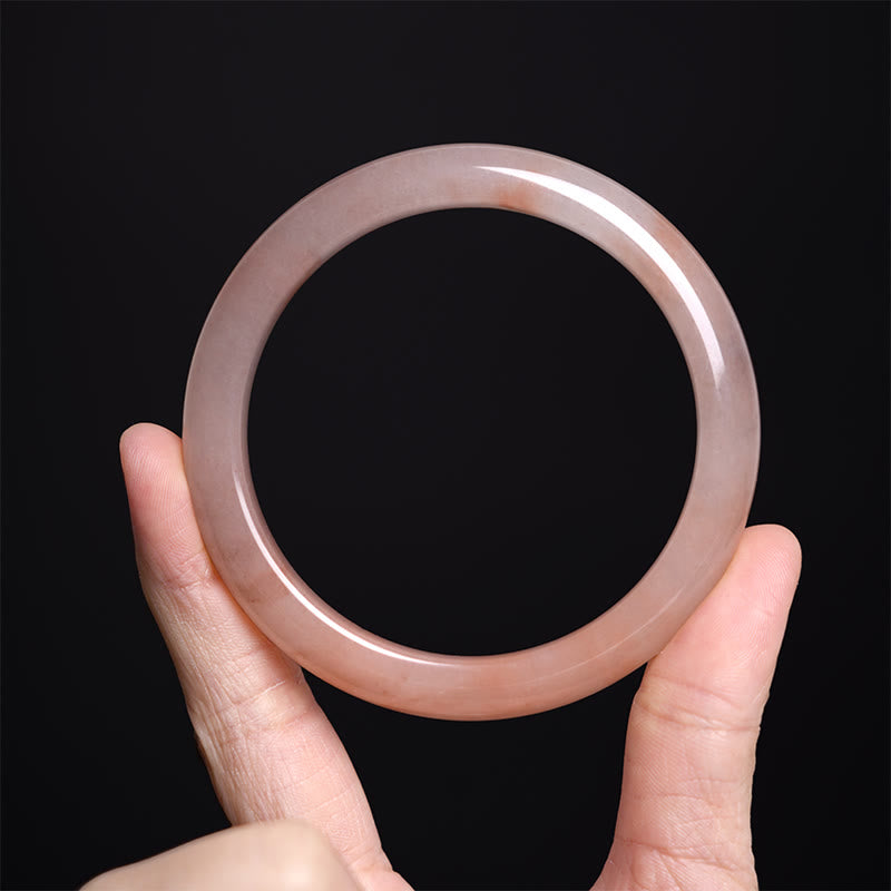 Pink Golden Silk Jade Wealth Luck Bracelet Bangle