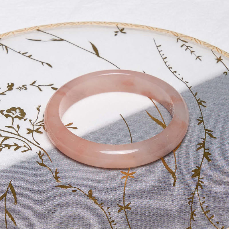 Pink Golden Silk Jade Wealth Luck Bracelet Bangle