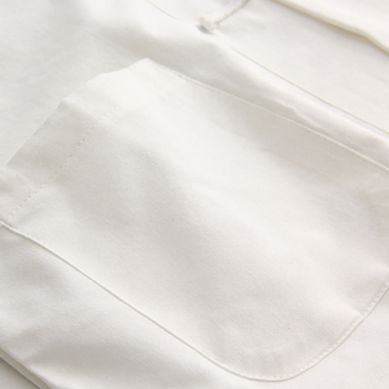 Breathable Cotton Frog Button Stand Collar Meditation Shirt