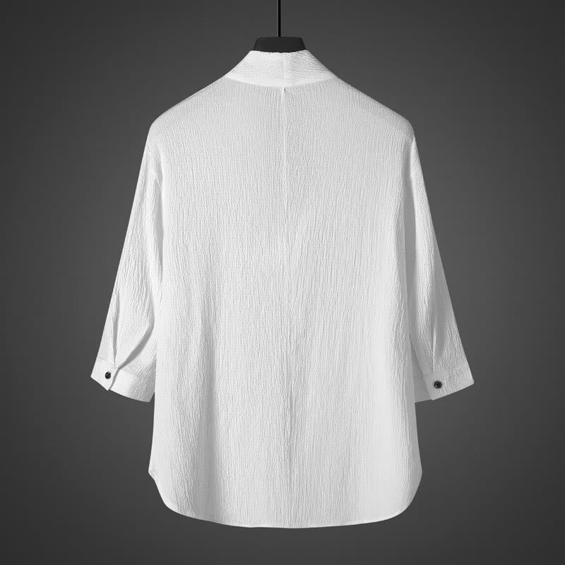 Casual V-Neck Three Quarter Sleeve Men's Shirt