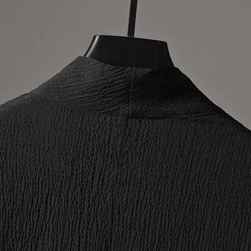 Casual V-Neck Three Quarter Sleeve Men's Shirt