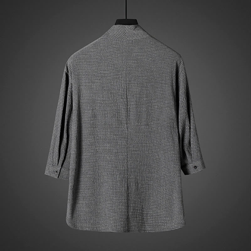 Casual V-Neck Three Quarter Sleeve Men's Shirt