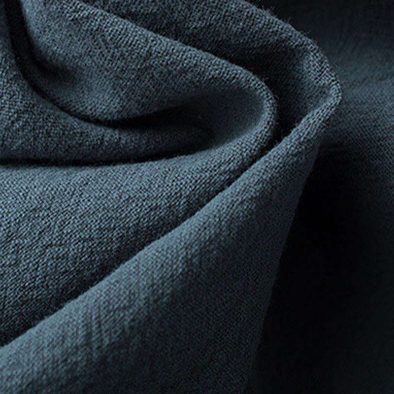 Traditional Frog-Button Tang Suit Cotton Half Sleeve Top Pants Clothing Men's Set