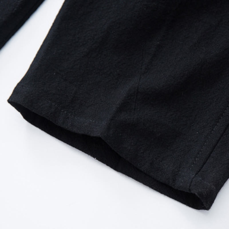Men's Solid Color Cotton Linen Casual Drawstring Pants With Pockets