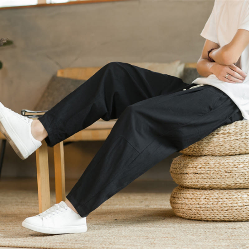 Summer Men's Cotton Pants With Pockets