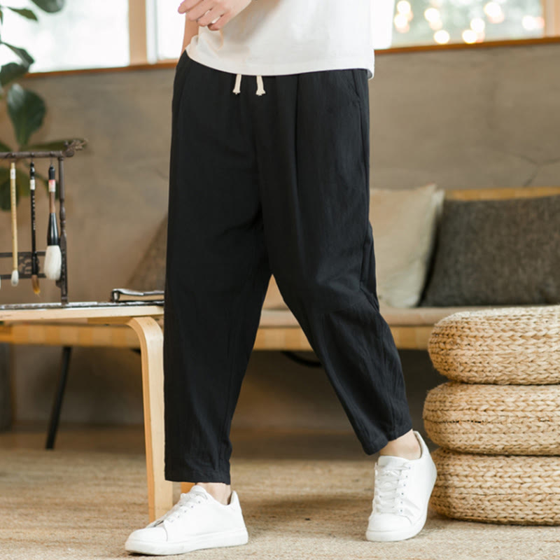 Summer Men's Cotton Pants With Pockets