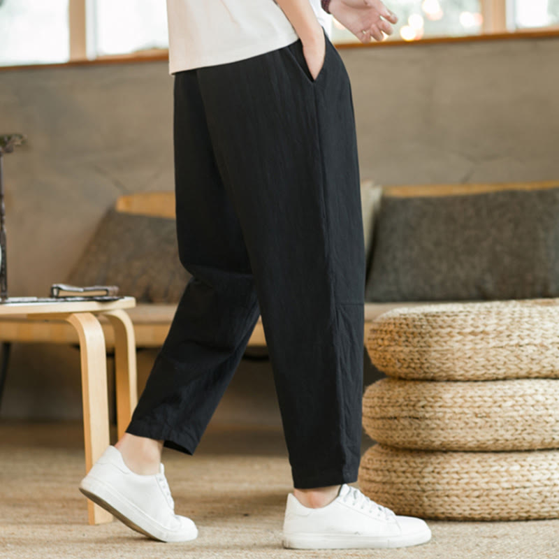 Summer Men's Cotton Pants With Pockets