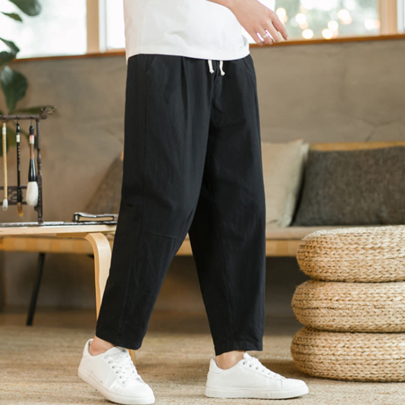Summer Men's Cotton Pants With Pockets