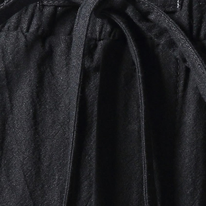 Solid Color Cotton Linen Casual Men's Harem Pants With Pockets