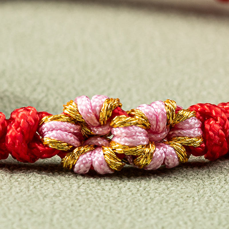 Minimalist Adjustable Jade Ring Braided Red String Bracelet