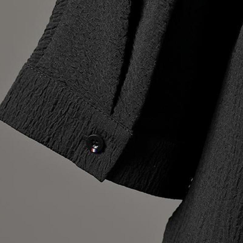 Solid Color Three Quarter Sleeve Shirt Casual Pants Clothing Men's Set