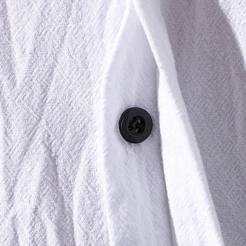 Breathable Cotton Stand Collar Half-Sleeve Mindful Shirt