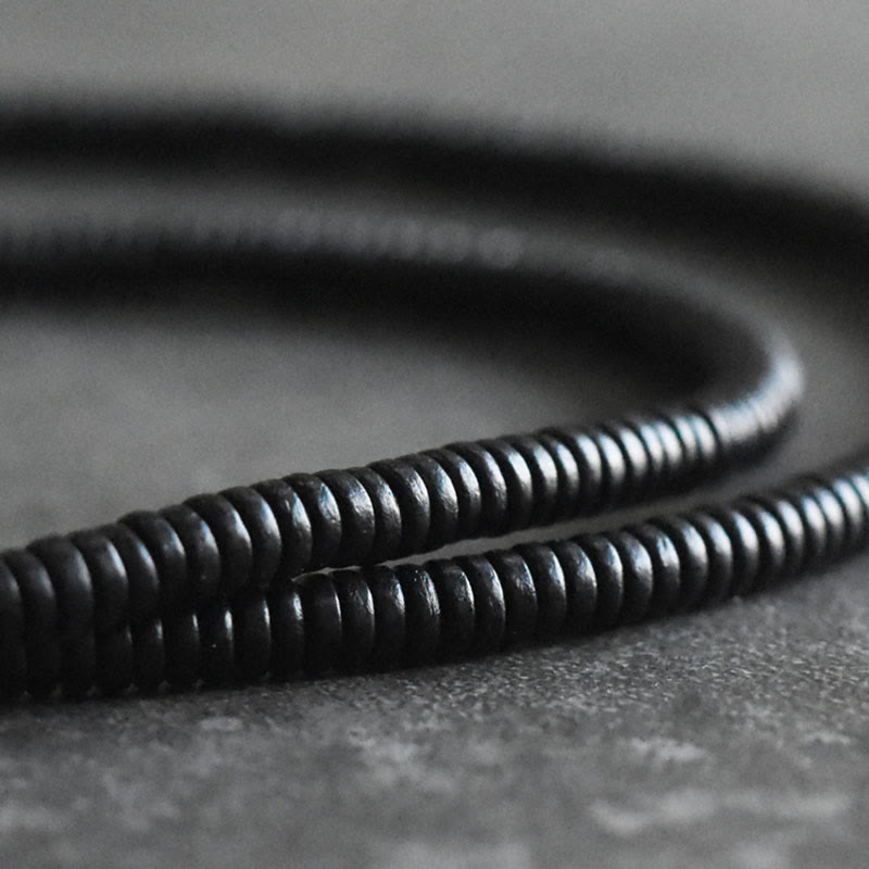 Tibetan Ebony Wood Beads Copper Peace Multilayered Bracelet