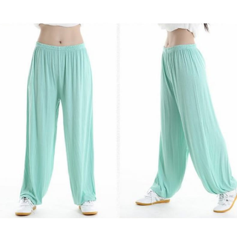 Summer Elastic Waist Tai Chi Qigong Practice Modal Unisex Pants