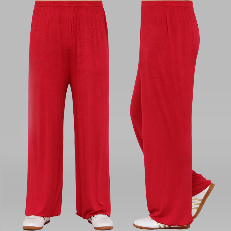 Summer Elastic Waist Tai Chi Qigong Practice Modal Unisex Pants
