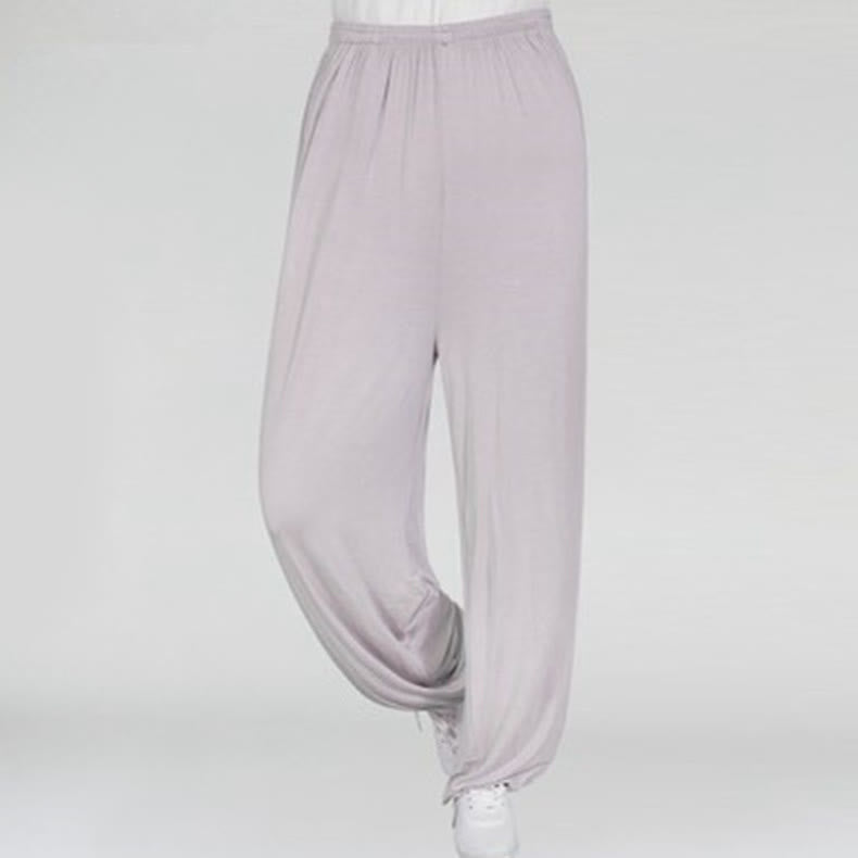 Summer Elastic Waist Tai Chi Qigong Practice Modal Unisex Pants