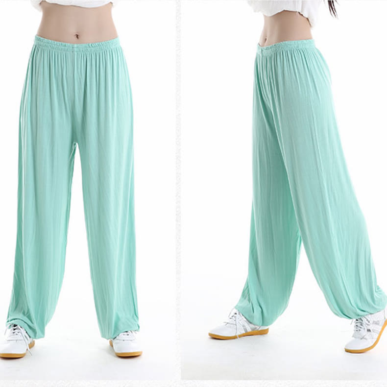 Summer Elastic Waist Tai Chi Qigong Practice Modal Unisex Pants