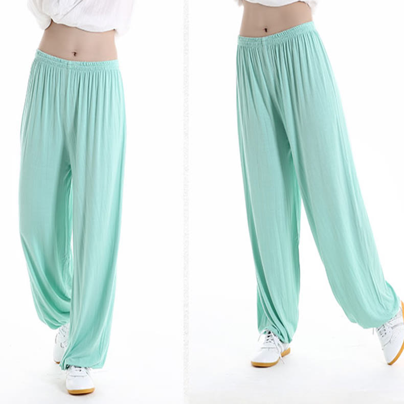 Summer Elastic Waist Tai Chi Qigong Practice Modal Unisex Pants