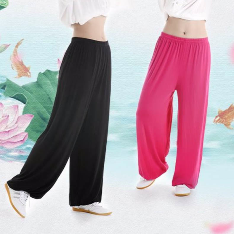 Summer Elastic Waist Tai Chi Qigong Practice Modal Unisex Pants