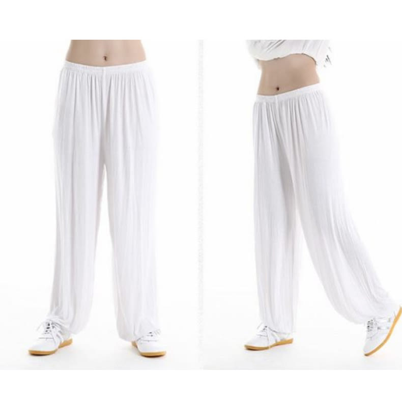 Summer Elastic Waist Tai Chi Qigong Practice Modal Unisex Pants