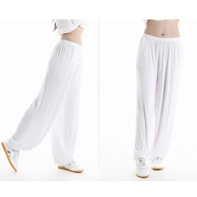 Summer Elastic Waist Tai Chi Qigong Practice Modal Unisex Pants