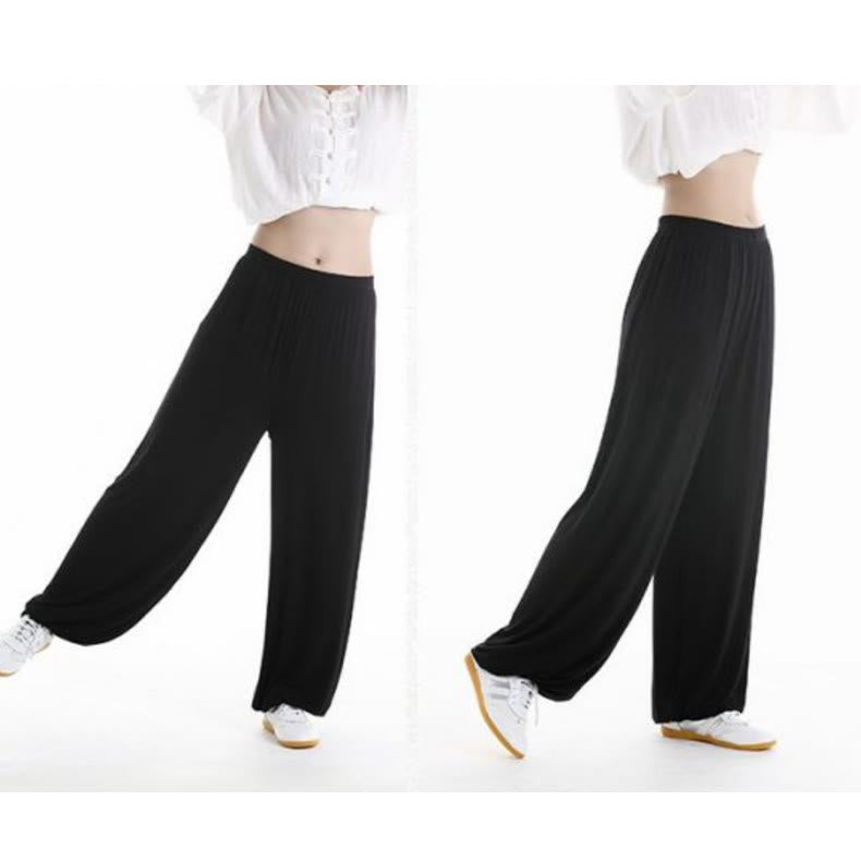 Summer Elastic Waist Tai Chi Qigong Practice Modal Unisex Pants